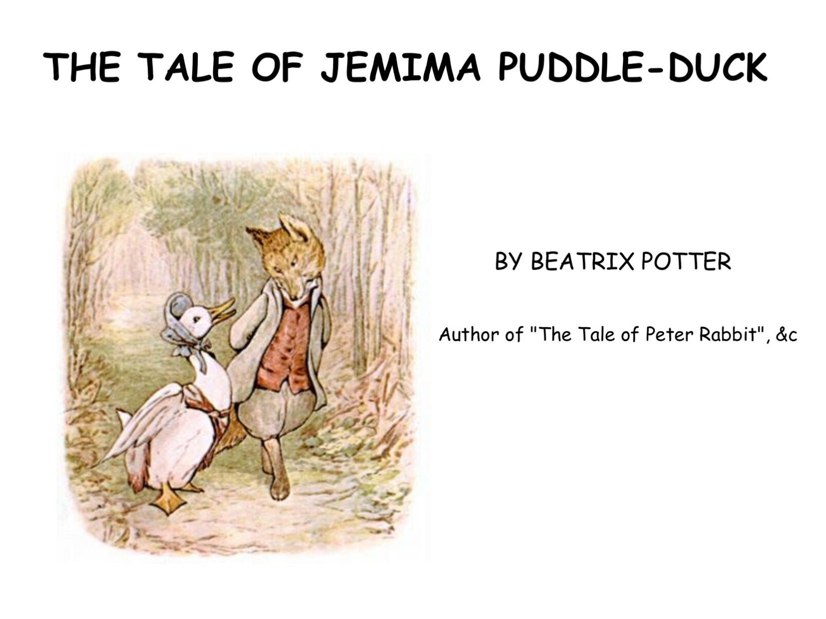 The Tale Of Jemima Puddle- Duck